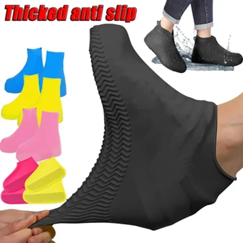 กันน้ำซิลิโคนรองเท้าReusable Non-Slipสวมใส่ฝนรองเท้าProtector Anti-Slip Bootสำหรับกลางแจ้งRainy Day