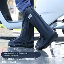 Unisex Dày Silicon Chống Thấm Nước Bao Giày Chống Trơn Trượt Ngoài Trời Thời Trang Ống Cao PVC Chịu Mài Mòn Giữa Ống Bao Giày