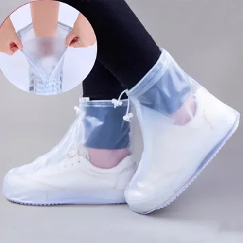 1 par regnstövlar för inomhus utomhus regnigt Återanvändbart utomhus skoskydd Vattentätt skoskydd Silikon unisex skoskydd