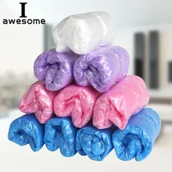 1 Gói/100 Chiếc Ngoài Trời Dùng Một Lần Giày Đi Mưa Có Boot Chống Nước Có Nhựa Dày Trên Giày Nhiều Màu Tùy Chọn chống Trơn Trượt