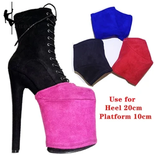 Nuovo 20 CM/8 pollici Donne Striscia Pole Scarpe Da Ballo Sandali Stivaletti Stivali A Coscia Con Piattaforma Accessorio Copriscarpe Protezioni copertura