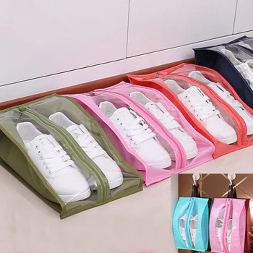 Phụ Nữ Có Thể Gập Lại Túi Đựng Giày Du Lịch Nylon Chống Thấm Nước Trong Suốt Giày Đóng Gói Ban Tổ Chức Túi Bảo Quản Túi Di Động Giày Bao