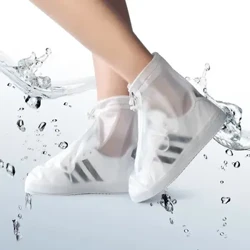 Capas de sapato impermeáveis ​​de pvc espessadas para homens e mulheres antiderrapantes design com zíper capas de sapatos de viagem ao ar livre duráveis ​​resistentes ao desgaste