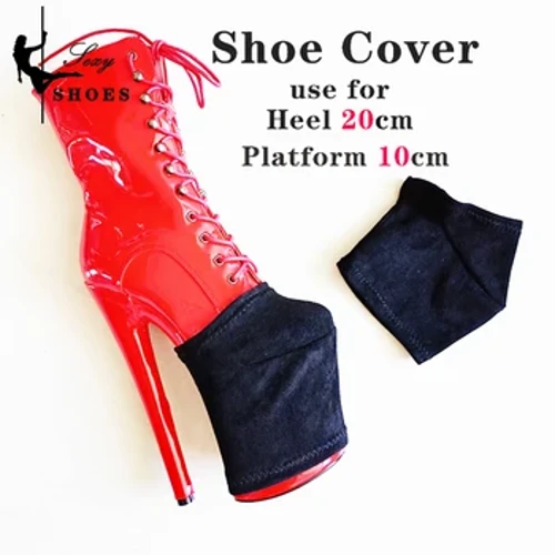 Gorchudd amddiffynnol Boots Gorchudd Swêd Wyneb Pole Dawns Boots 20cm Sodlau Uchel 10cm Platfform Gorchudd Esgid Cryf sy'n Gwrth-Gwisgo