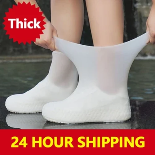1 paio di copriscarpe in silicone antiscivolo impermeabili stivali da pioggia unisex resistenti all'usura ad alta elasticità per la giornata di pioggia copriscarpe riutilizzabili
