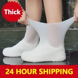 Funda de silicona antideslizante para zapatos, Botas de lluvia Unisex resistentes al desgaste, impermeables, de alta elasticidad, reutilizables, para días lluviosos, 1 par