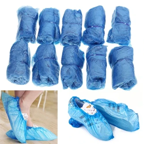 100 pçs/lote plástico chuva à prova dwaterproof água overshoes bota cobre sapato descartável cobre overshoes kits de cuidados com sapato drop shiping