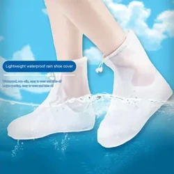 Vattentäta skoskydd PVC Anti-halk regnstövlar Unisex sneakers skydd för utomhus regnig dag Återanvändbart regnskoskydd