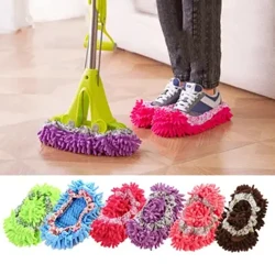 12pcs 21cm X 11cm Dust Mop Čevlji Natikači Ženiljska vrečka Toe Duster Mop Copati Copati Pokrov Nastavljivo Poliranje tal Čiščenje