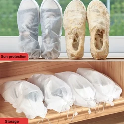Gorchuddion llwch Bag Gwrth-felen Heb ei wehyddu Llinyn Dustproof Drawstring Bag Storio Clir Teithio Bagiau Esgidiau Sychu Esgidiau Diogelu Esgidiau