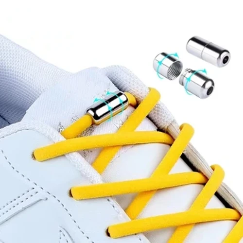 Lacci per scarpe a semicerchio senza lacci Lacci per scarpe elastici Lacci per scarpe da ginnastica Chiusura in metallo Lacci pigri per bambini e adulti Taglia unica per tutte le scarpe