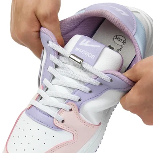 Lacci elastici anti-caduta senza lacci Lacci per scarpe piatti per scarpe da ginnastica per bambini e adulti Lacci per scarpe con chiusura in metallo pigra rapida