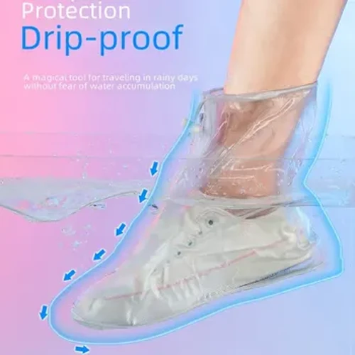 Couvre-chaussures imperméables et antidérapants en Silicone pour hommes et femmes, épais, usage extérieur, fond résistant à l'usure, imperméable