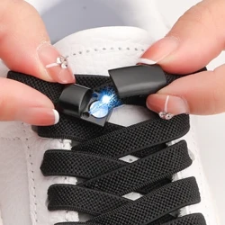 Ingen bindesko snørebånd Løb Tennis Magnetisk lås Snørebånd uden bindebånd 8 mm tykke flade elastiske snørebånd Sneakers Sko Tilbehør