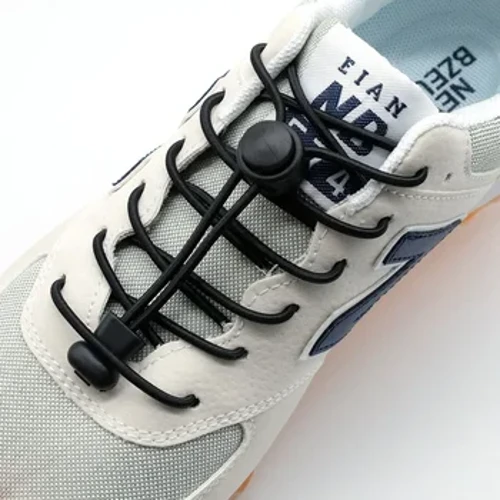 1 Pair Nā kiko waihoʻoluʻu Poʻe nā kaula kāmaʻa elastic plastic laka Hiking Sports ʻaʻohe naki i nā kaula kamaʻa makua nā keiki kamaʻa mea pono Lazy Lace.