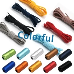 Renkli elastik ayakkabı bağcıkları yarım daire hiçbir kravat ayakkabı bağcığı çocuklar ve yetişkin ayakkabı bağı için spor ayakkabı hızlı tembel danteller kapsül toka