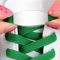 Nouveau élastique sans cravate lacets de chaussures plates tissées pour les enfants et les baskets adultes Shoelace Locage de serrure de métal paresseux rapide cordes de chaussures