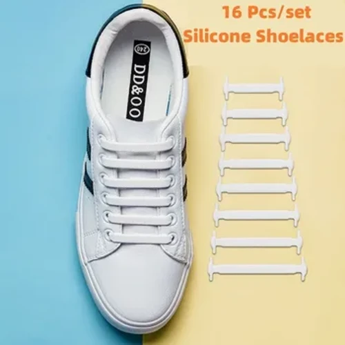 Nuovo 12/16 Pz Lacci per scarpe elastici Tutte le scarpe da ginnastica Lacci per scarpe elasticizzati in silicone Moda unisex Senza cravatta Lacci per scarpe in gomma
