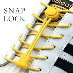 1 Pasang Tanpa Dasi Tali Sepatu Karet Bulat Spring Lock Elastis Sneaker Tali Sepatu Tali Aksesoris Cocok untuk Anak Dewasa Malas