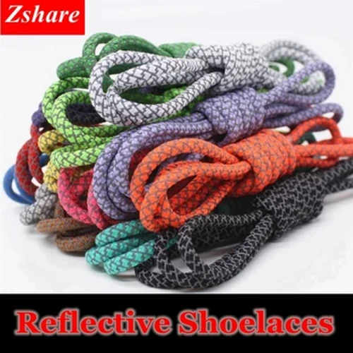 1 คู่ 19 สี 3M สะท้อนแสงรอบรองเท้าผ้าใบรองเท้า Laces เด็กผู้ใหญ่กีฬากลางแจ้ง Shoelaces ความยาว 100 120 140 160 ซม.