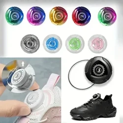 1 par de cadarços de sapato com fio de metal giratório, fivela automática, sem laço, cadarços de bloqueio rápido, cadarços femininos e masculinos para tênis, novo