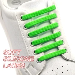 Mới 16 Chiếc Co Giãn Dây Giày Tất Cả Giày Silicon Co Giãn Dây Giày Unisex Thời Trang Không Buộc Dây Giày Cao Su Dây Giày
