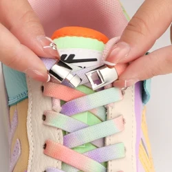 1 pereche de pantofi cu șireturi elastice curcubeu fără cravată șireturi pentru pantofi adulți copii 8 mm șiret plat din cauciuc accesorii pentru pantofi