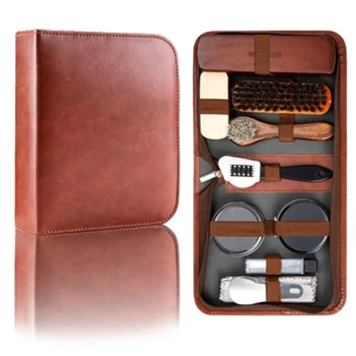 Set de perii pentru pantofi din păr de cal Îngrijirea pielii Curățarea instrumentelor de lustruit Curățător de pantofi Kit de întreținere pentru pantofi albi Spălarea lemnului moale