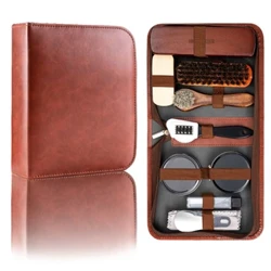 Set de perii pentru pantofi din păr de cal Îngrijirea pielii Curățarea instrumentelor de lustruit Curățător de pantofi Kit de întreținere pentru pantofi albi Spălarea lemnului moale