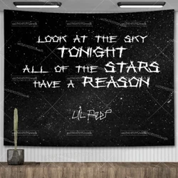 Lil Peep Thảm Treo Tường Nhìn Lên Bầu Trời Nghệ Thuật Thảm Chăn Đen Hippie Phù Thủy Tấm Thảm Thẩm Mỹ Trang Trí Phòng