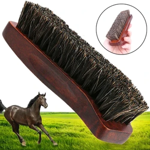 Naturaalsest puidust Harjastega Hobusekarva jalatsite pintsel Care Clean Shine Polish Brush
