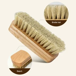 Bàn chải đánh giày Bàn chải da lợn Tóc mềm Công cụ đánh bóng Bàn chải làm sạch Giày da Nub