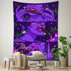 Hippievegg Stor billedvev Veggoppheng Psykedelisk Røyk Kul jentekunst Mystisk Kawaii Romdekor Mandala Yoga Piknikmatteark