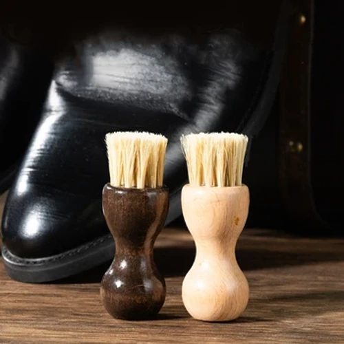 Cepillo multifunción para pulir zapatos de cuero con cerdas de cerdo, mango de madera, cepillo portátil para botas, cepillos de cerdas para zapatillas de deporte, envío gratuito