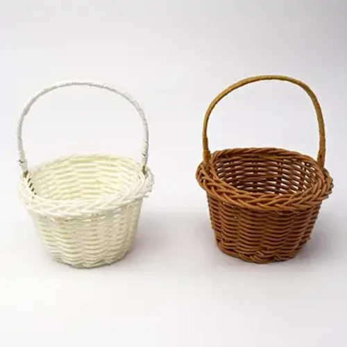 Vikapu vya Maua ya Harusi Vikapu vya Maua ya Rattan Vikapu vya DIY vya Kipanga Zawadi ya Pipi Kikapu cha Mapambo cha Vikapu vya Hifadhi ya Maua