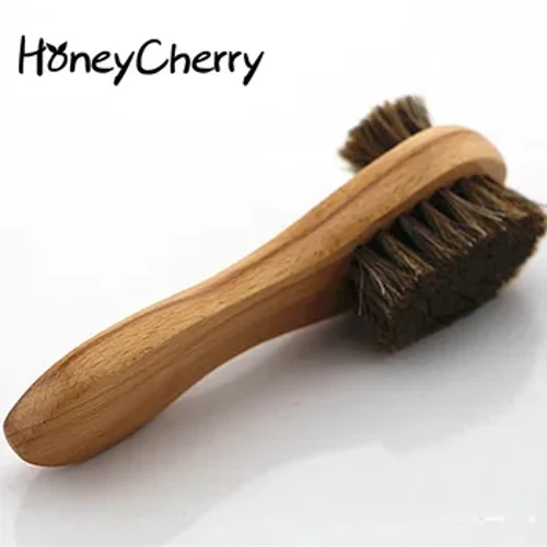 Çift At Kılı Ayakkabı Fırçası Uzun Saplı Fırça Silin Deri Ayakkabı Parlatma Süet Yumuşak Fırçalama 1 Adet Honeycherry