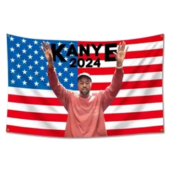 Rock raper Kanyes West obesi transparente in zastave iz blaga iz blaga za stensko dekoracijo bara ali sobe