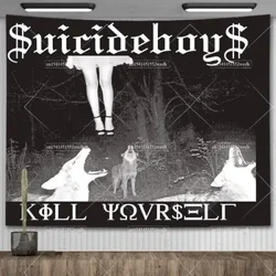 Boutique Suicideboys Lladd Eich Hun Wal Tapestri Rapper Hunanladdiad Boys Tapestri Esthetig Dorm Cefndir Addurno Ystafell i Bobl Ifanc