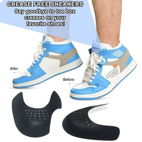 2Pairs Gwrth Crease Amddiffynnydd ar gyfer Esgidiau Pennaeth Gwrth-Wrinkle Support Stretcher Ultimate Sneaker Crease Guards ar gyfer Gofal Esgidiau Ffurfiol