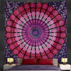 ʻO ka ʻāpana kala ʻulaʻula kahiko i ka home decor Indian psychedelic scene mandala tapestry hippie bohemian decor sheet yoga mat