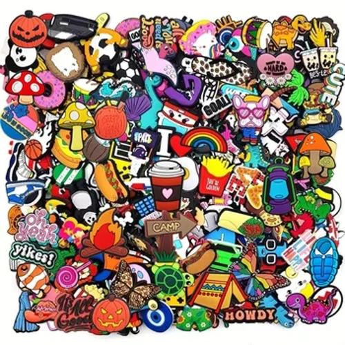 Izintelezi Zezicathulo Zezimbadada Zamaslayidi, 10-100Pcs PVC Shoe Decorations Accessories For Christmas Birthday Gift Party Favour