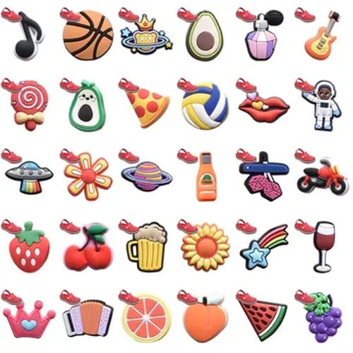 1kpl Pins for Crocs Charms Kengät Asusteet 33 Tyyliä Koriste Farkut Naiset Sandaalit Solki Lapset Suosit Miehille Merkki Poika Tytölle Lahja