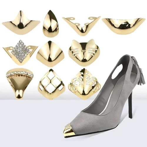 Protector de punta de zapato de tacón alto para mujer, piezas de zapatos de cuero, funda de Metal, cubierta antipatadas, decoración Invisible, 1 par