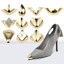 1 Pair Women's High Heeled Shoe Toe Cap Protector Leather Shoes Parts Metal Sleeve Anti Kick Cover Tip Invisible Decoration