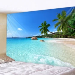 Nordic Tropical Beach Tapestry Mandala Fa'atau puipui Hippie Bedroom Decor Psychedelic Tapestry Bohemian Tapestry, 6 lapopo'a