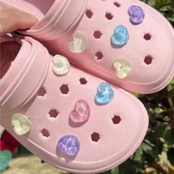 10 adet/takım plaj ayakkabısı Ayakkabı Aksesuarları Su Dalgalanma Aşk ayakkabı çiçek aksesuarları, çıkarılabilir DIY dekoratif toka, gre