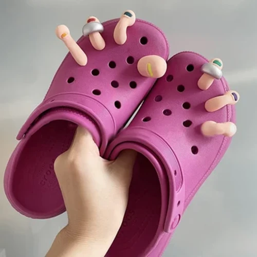 1So 3D aýakgap jadysyny düzüň Croc DIY aýakgap esbaplary Çagalar oglanlar üçin el aýakgap bezegi Gyzlar erkekler aýallar partiýasy Bir