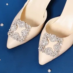 2PCS Lady Rhinestone Schong Clips Hochzäit Braut Crystal Schong Dekoratioun Fraen High Heel Schong Dekoratioun