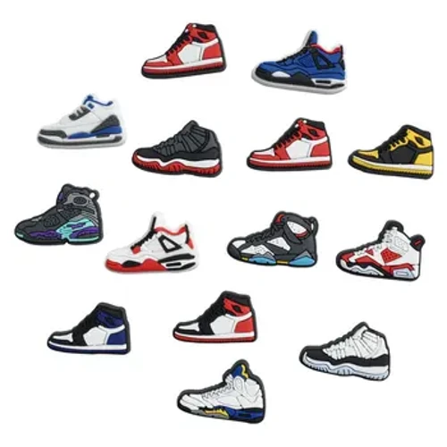 Casgliad Sneaker 12Pcs Esgid Charms Affeithwyr Setiau Ar Gyfer Plant Dynion Twll Esgidiau Charms Cartwn sandalau Addurno Swmp Cyfanwerthu