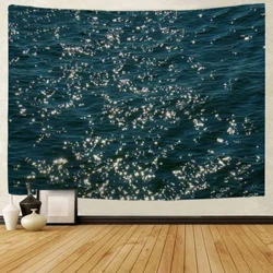 Sprankelende zeetapijt landschap muurhangende doek slaapkamer wanddecoratie kamerdecoratie buiten picknickmat strandlakens